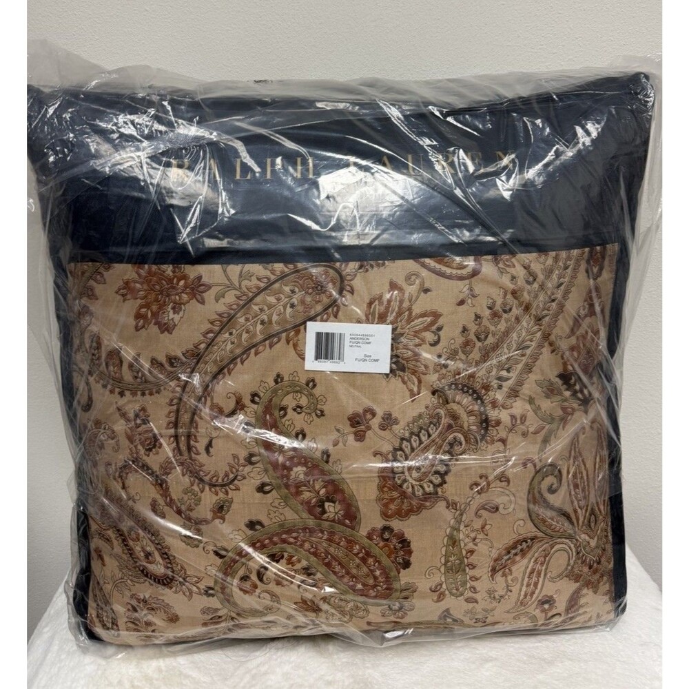 Ralph Lauren ANDERSON Neutral Paisley Full/Queen Comforter Only New